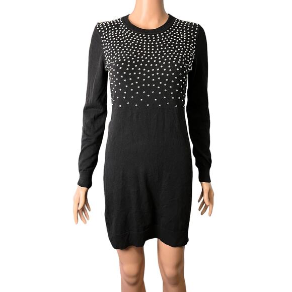Michael Michael Kors Studded Mini Sweater Dress S Sexy Glam Wedding Guest Luxe - Picture 1 of 4